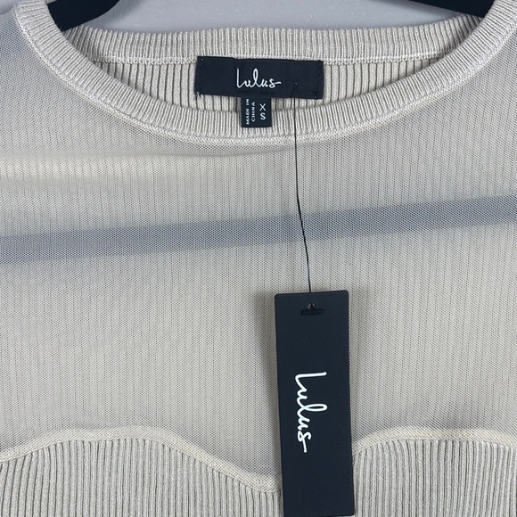 NWT Lulu’s Cream Ribbed Long Sleeve Top - Picture 2 of 7